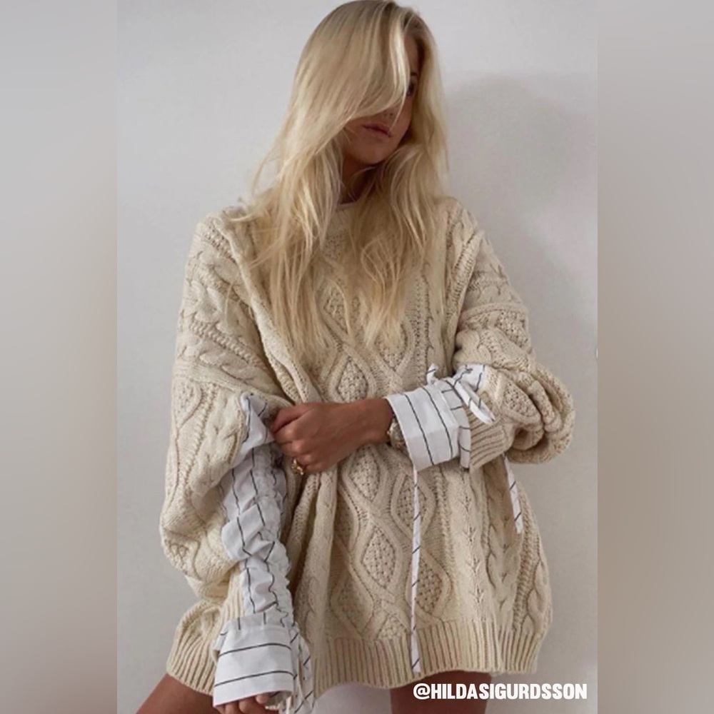 Sadie Shirt Combo Knit Pullover